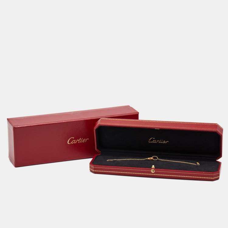 Pre Owned Cartier Love Interlocking 2 Hoops 18K Yellow Gold Bracelet