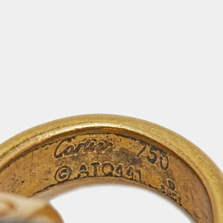 Pre Owned Cartier Love Interlocking 2 Hoops 18K Yellow Gold Bracelet