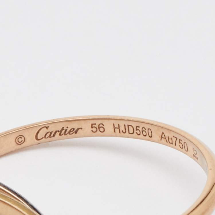 Pre Owned Cartier Trinity 18k Three Tone Gold XS Model Ring Size 56