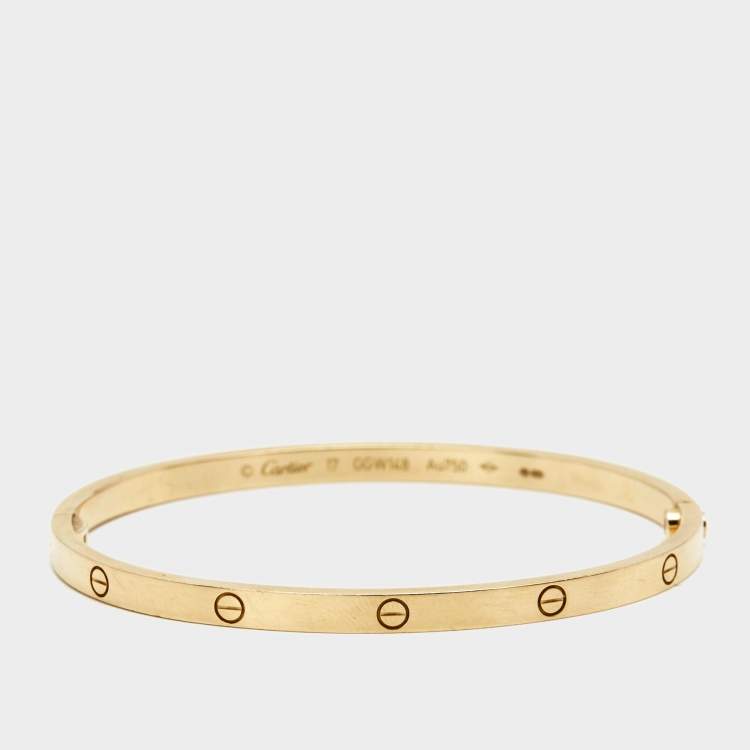 Pre Owned Cartier Love 18k Yellow Gold  Small Model Bracelet 17