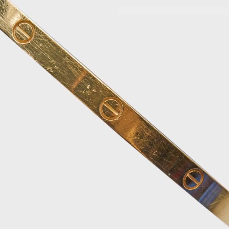 Pre Owned Cartier Love 18k Yellow Gold  Small Model Bracelet 17