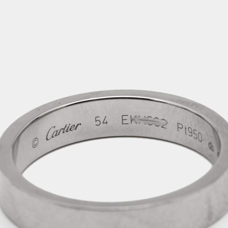 Pre Owned Cartier C De Cartier Platinum Wedding Band Ring Size 54