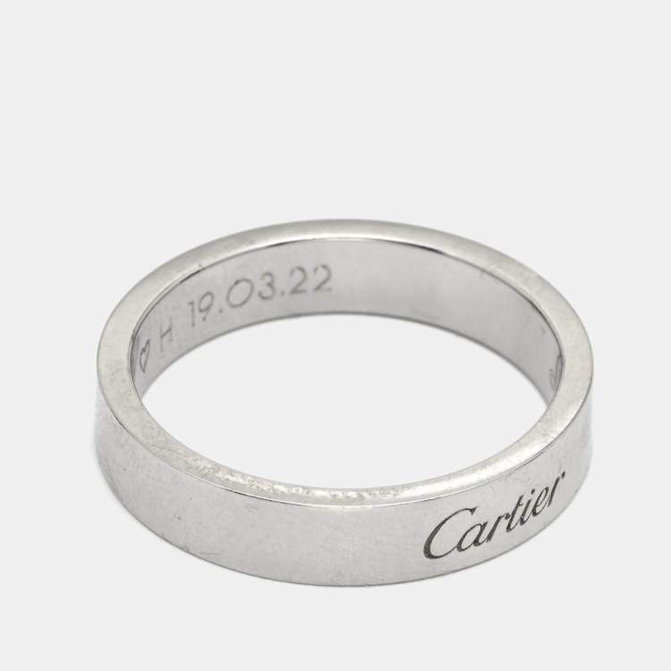 Pre Owned Cartier C De Cartier Platinum Wedding Band Ring Size 54