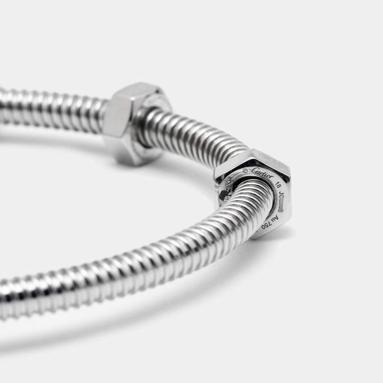 Pre Owned Cartier Ecrou De Cartier 18k White Gold Bracelet 18