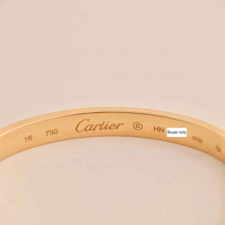 Pre Owned Cartier Love Bracelet 18K Yellow Gold Size 16
