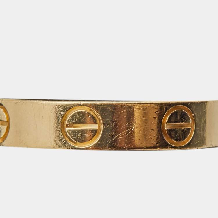 Pre Owned Cartier Love 18K Yellow Gold Wedding Band Ring Size 51