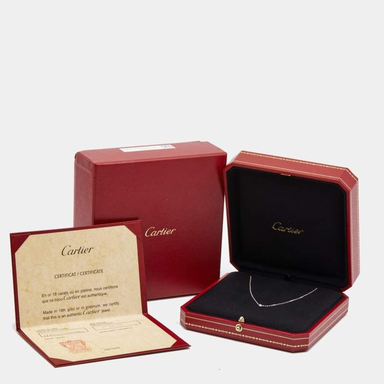 Pre Owned Cartier d'Amour Diamond 18k White Gold XS Model Necklace