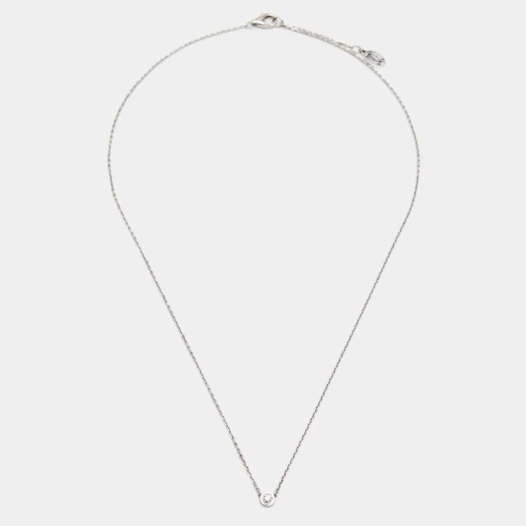 Pre Owned Cartier d'Amour Diamond 18k White Gold XS Model Necklace