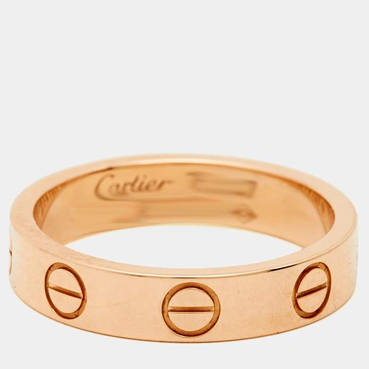 مملوكة مسبقًا Cartier Love 18k Rose Gold Wedding Band Ring Size 47