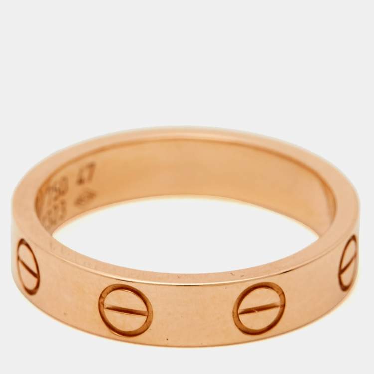 مملوكة مسبقًا Cartier Love 18k Rose Gold Wedding Band Ring Size 47