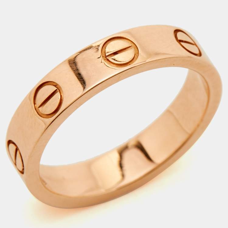 مملوكة مسبقًا Cartier Love 18k Rose Gold Wedding Band Ring Size 47