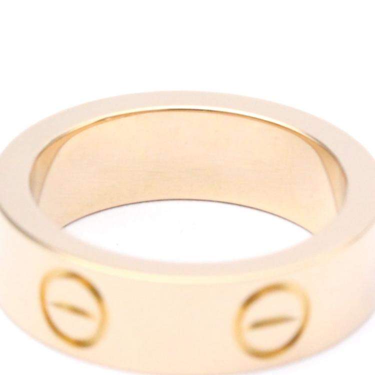 Pre Owned Cartier Love 18K Rose Gold Sappire Ring EU 48