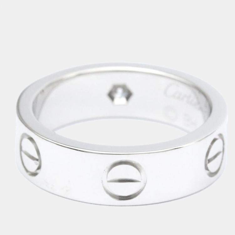 Pre Owned Cartier Love Platinum Diamond Ring EU 51