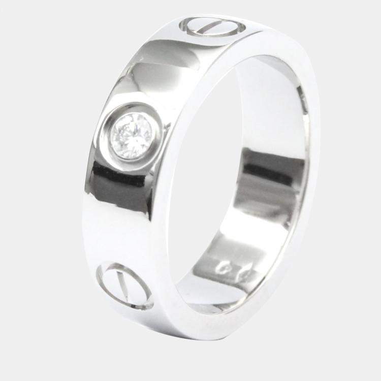 Pre Owned Cartier Love Platinum Diamond Ring EU 51
