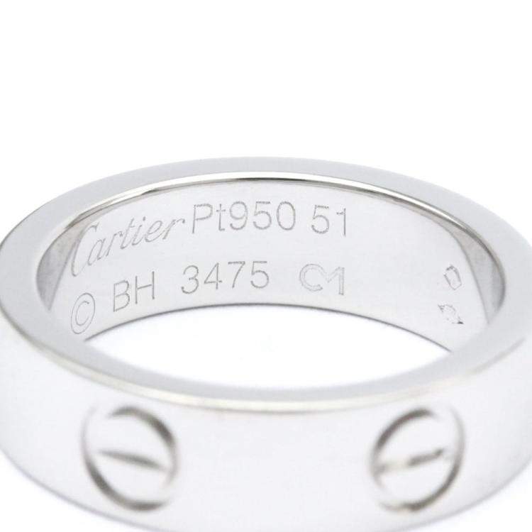 Pre Owned Cartier Love Platinum Diamond Ring EU 51