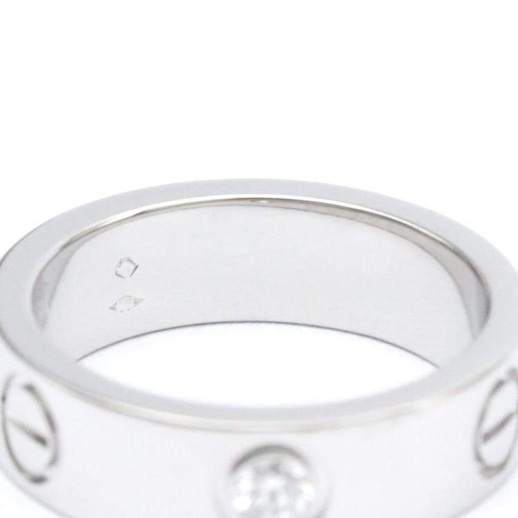 Pre Owned Cartier Love Platinum Diamond Ring EU 51