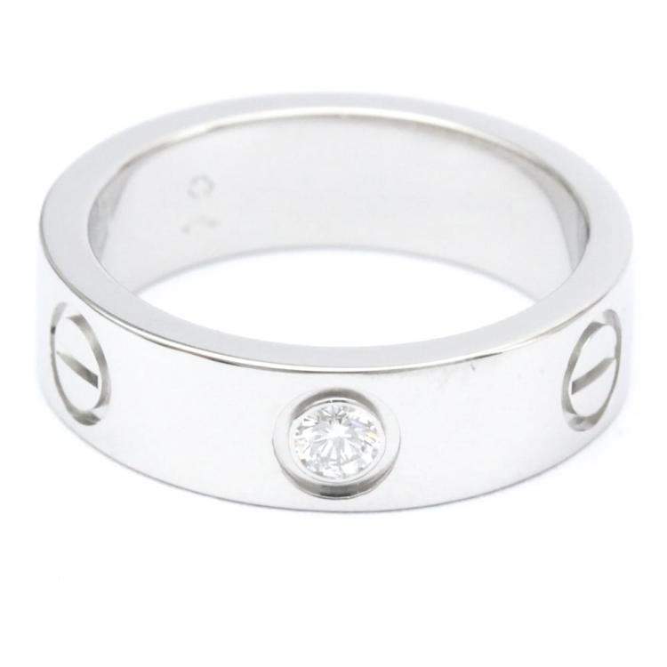 Pre Owned Cartier Love Platinum Diamond Ring EU 51