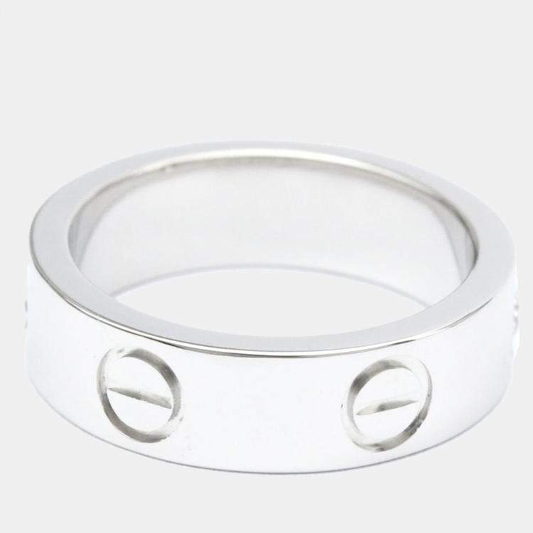 Pre Owned Cartier Love Platinum Diamond Ring EU 51