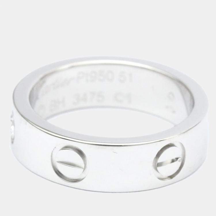 Pre Owned Cartier Love Platinum Diamond Ring EU 51