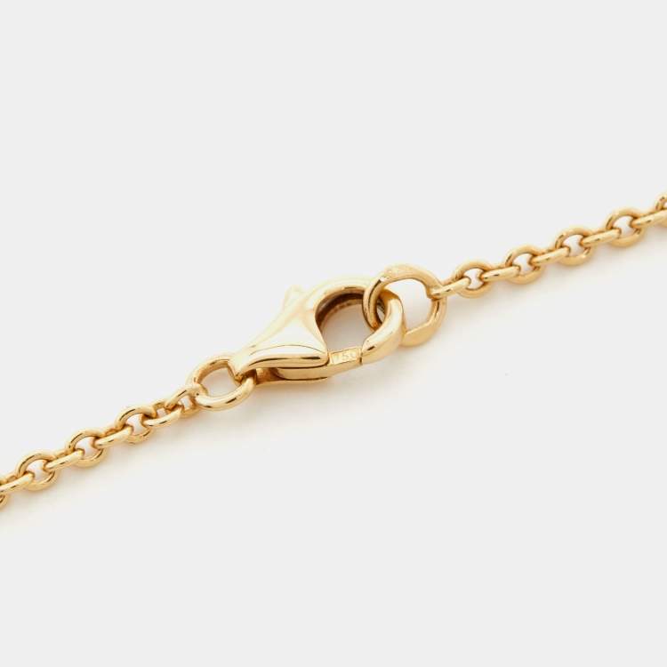 Pre Owned Cartier Love Interlocking 2 Hoops 18K Yellow Gold Necklace
