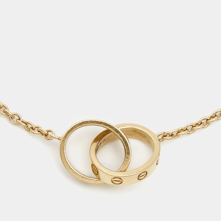 Pre Owned Cartier Love Interlocking 2 Hoops 18K Yellow Gold Bracelet