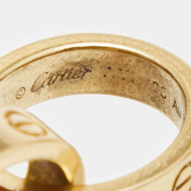 Pre Owned Cartier Love Interlocking 2 Hoops 18K Yellow Gold Bracelet