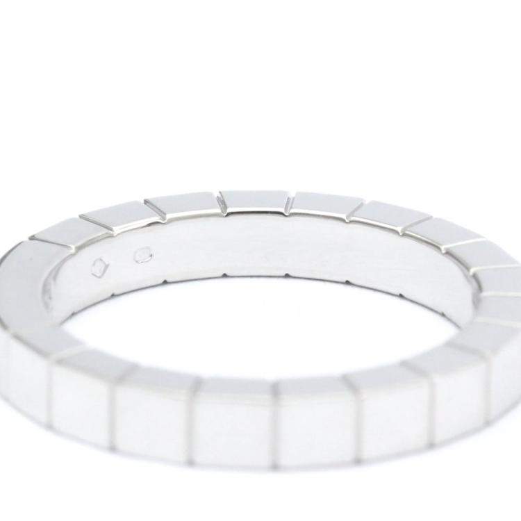 Pre Owned Cartier Lanieres 18K White Gold Diamond Ring EU 53