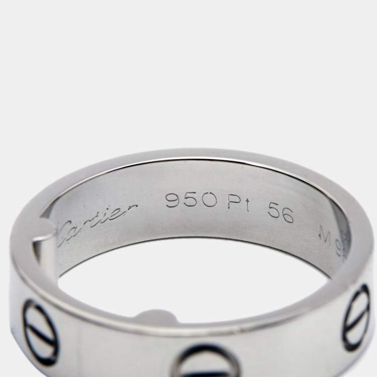 Pre Owned Cartier Love Platinum Band Ring 
