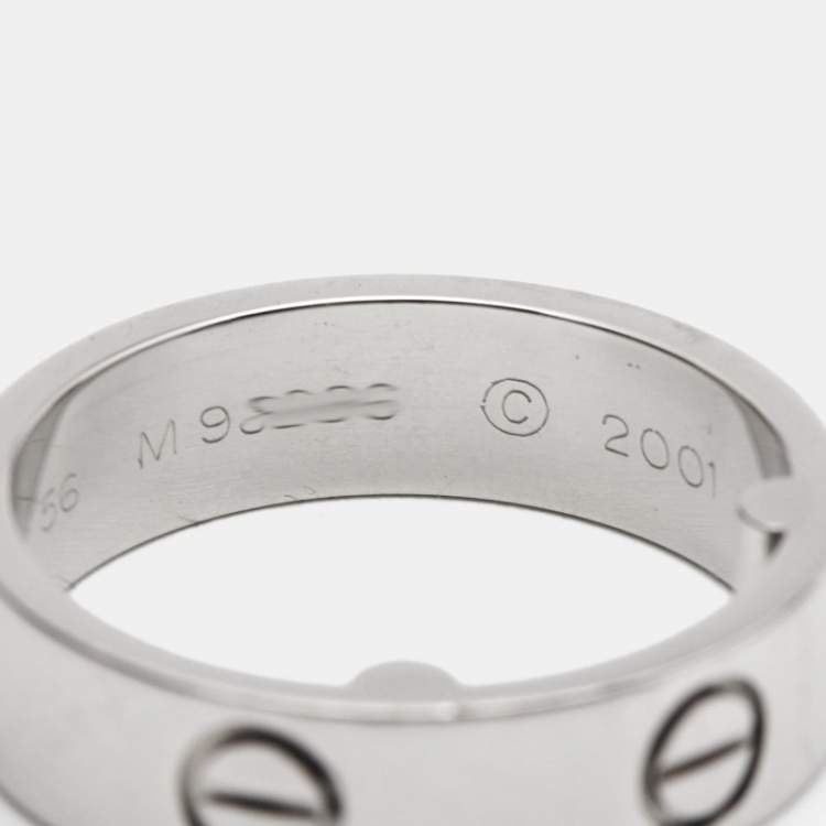 Pre Owned Cartier Love Platinum Band Ring 
