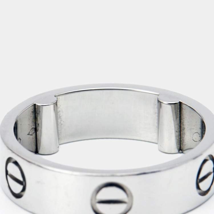 Pre Owned Cartier Love Platinum Band Ring 