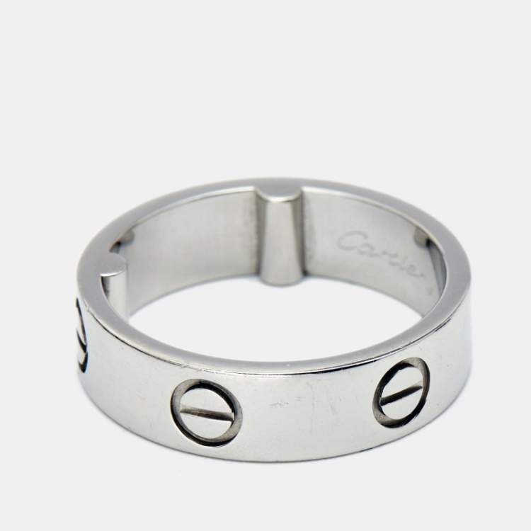 Pre Owned Cartier Love Platinum Band Ring 