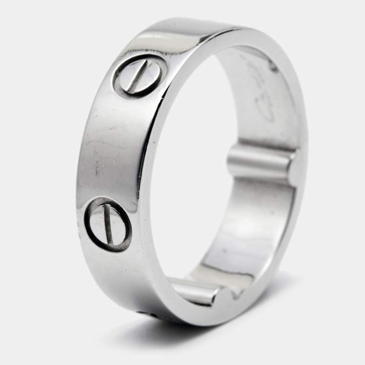 Pre Owned Cartier Love Platinum Band Ring 