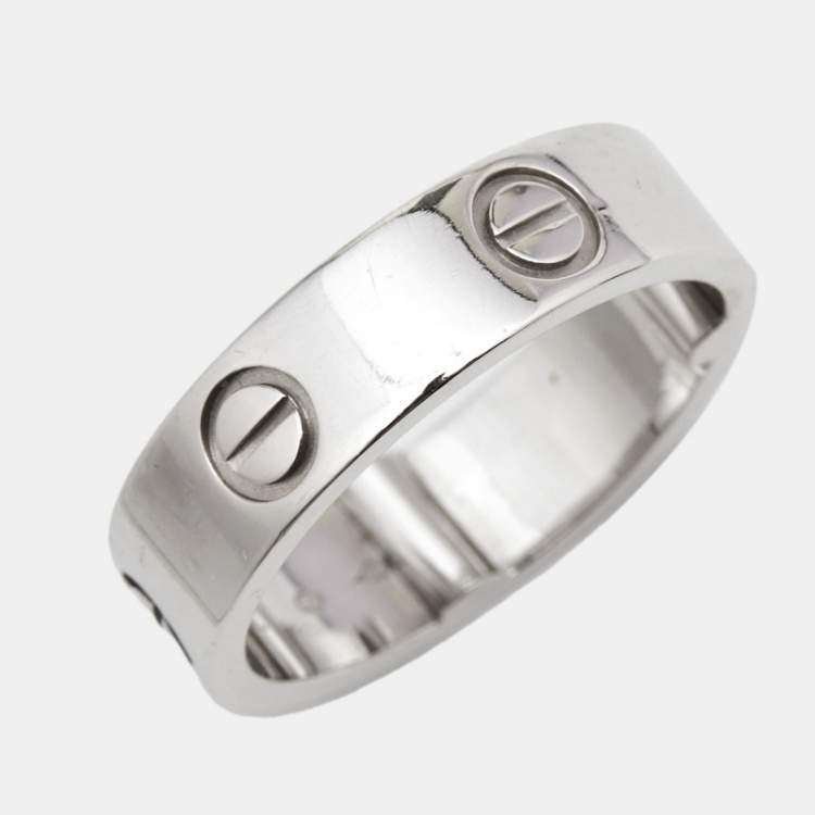 Pre Owned Cartier Love Platinum Band Ring 