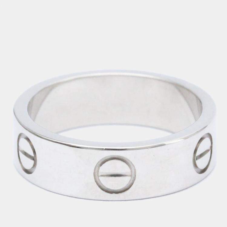 Pre Owned Cartier Love 18K White Gold Ring EU 52