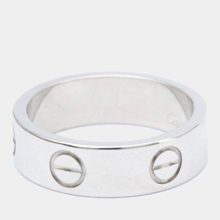 Pre Owned Cartier Love 18K White Gold Ring EU 52