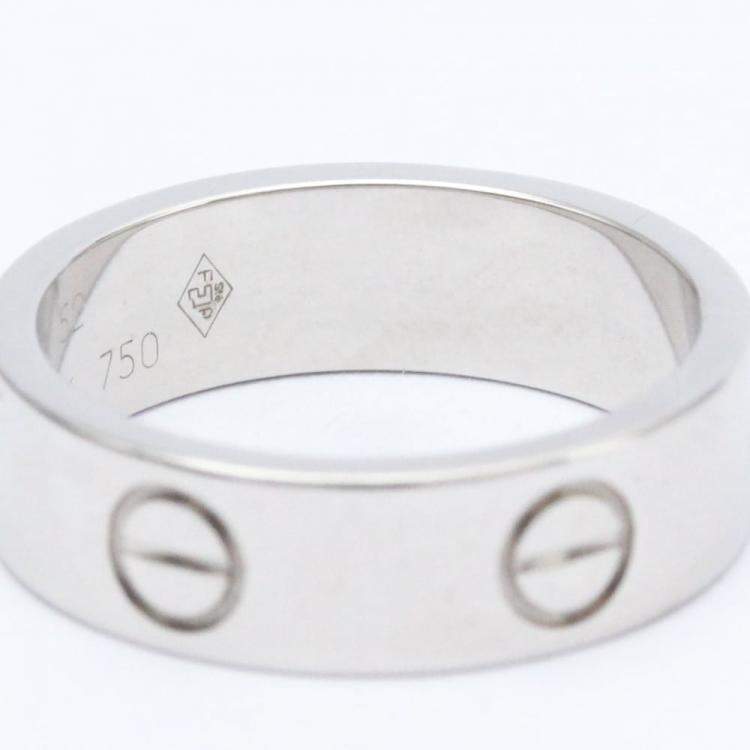 Pre Owned Cartier Love 18K White Gold Ring EU 52