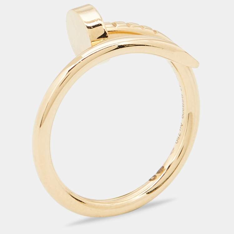 Pre Owned Cartier Juste Un Clou 18k Yellow Gold Small Model Ring Size 47