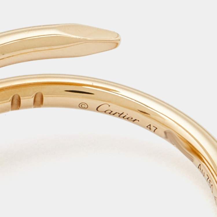 Pre Owned Cartier Juste Un Clou 18k Yellow Gold Small Model Ring Size 47