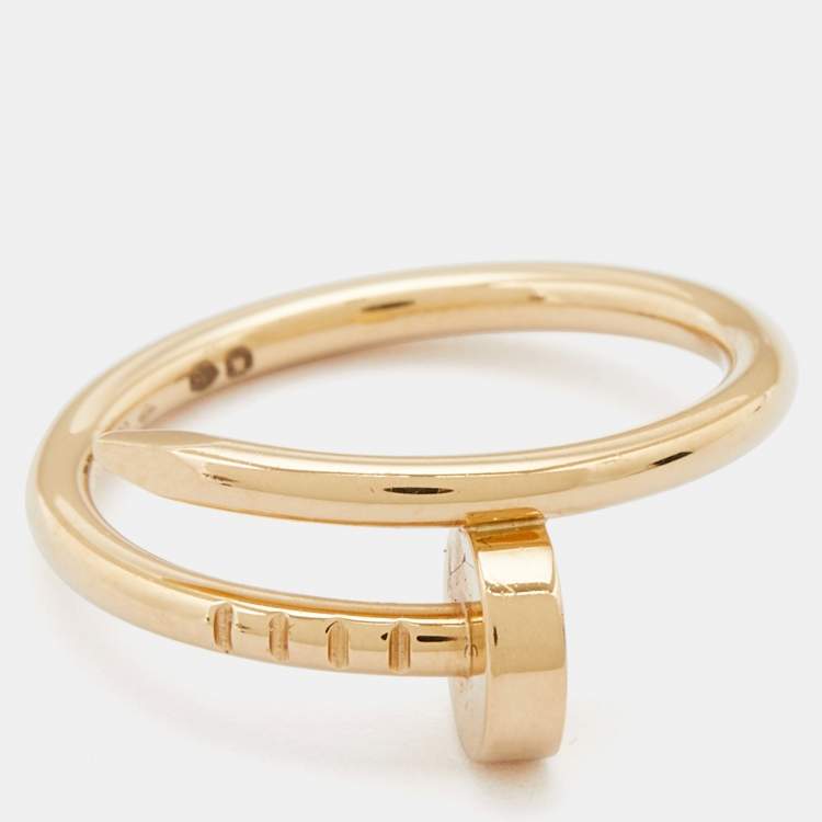 Pre Owned Cartier Juste Un Clou 18k Yellow Gold Small Model Ring Size 47