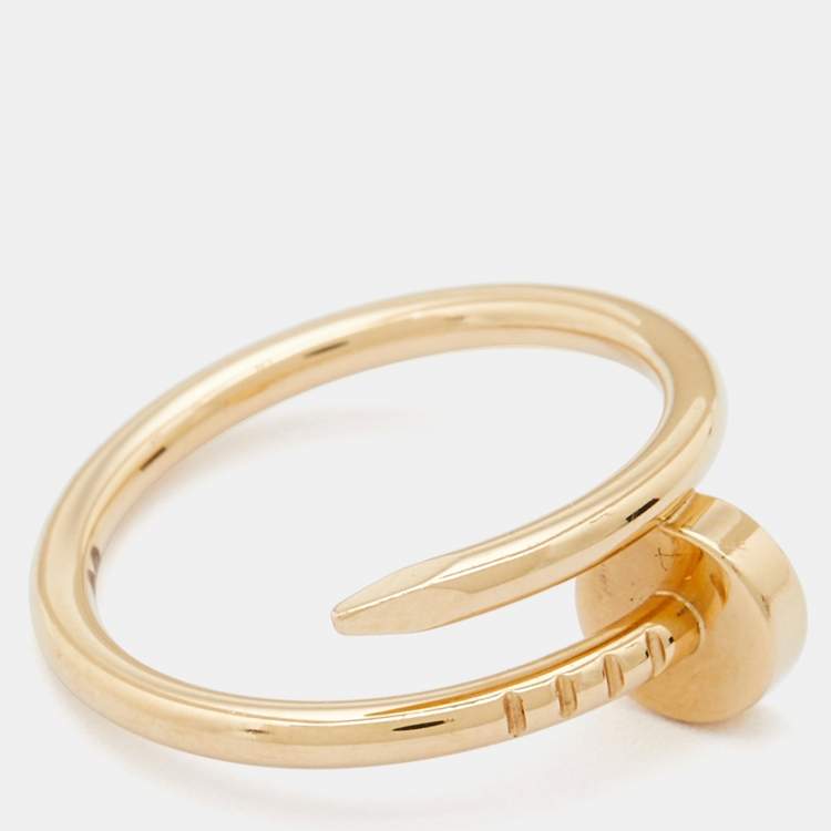 Pre Owned Cartier Juste Un Clou 18k Yellow Gold Small Model Ring Size 47