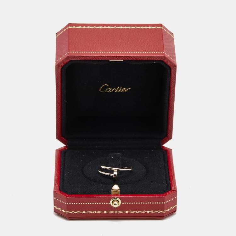 Pre Owned Cartier Juste un Clou 18k White Gold Small Model Ring Size 53