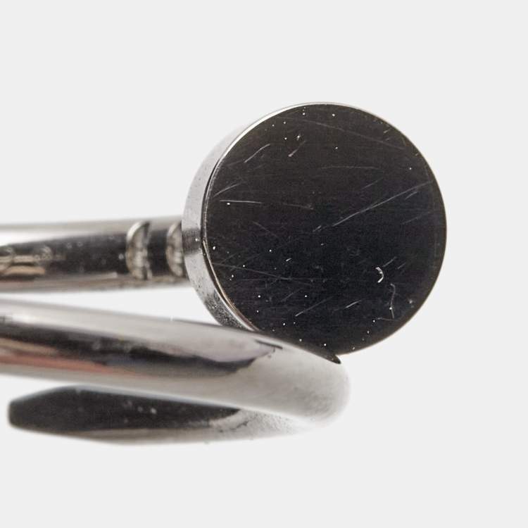 Pre Owned Cartier Juste un Clou 18k White Gold Small Model Ring Size 53