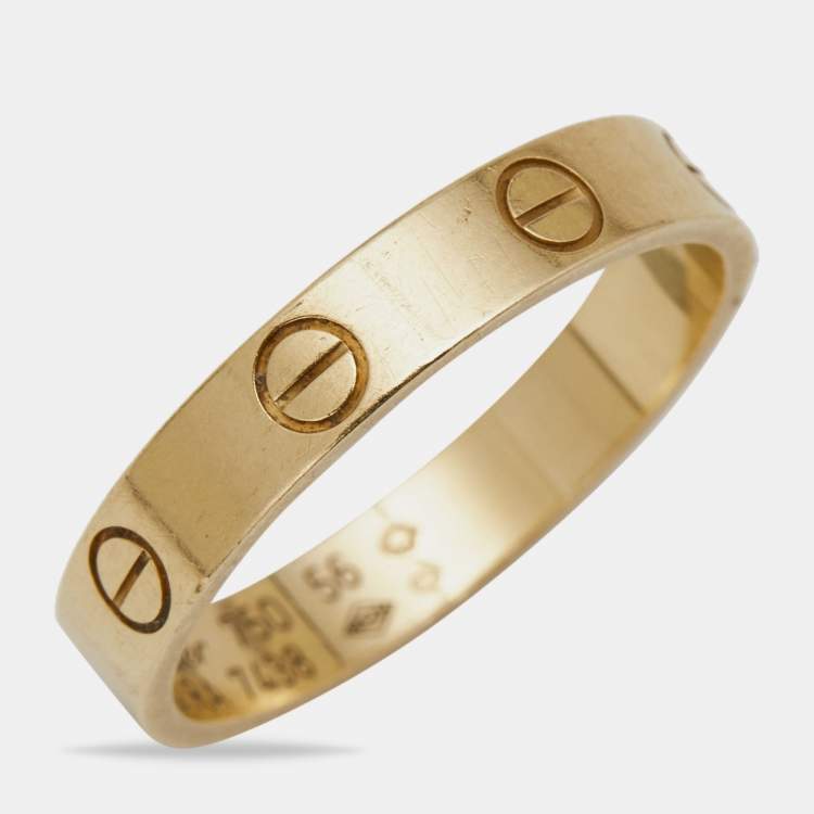 Pre Owned Cartier Love 18k Yellow Gold Wedding Band Ring Size 56