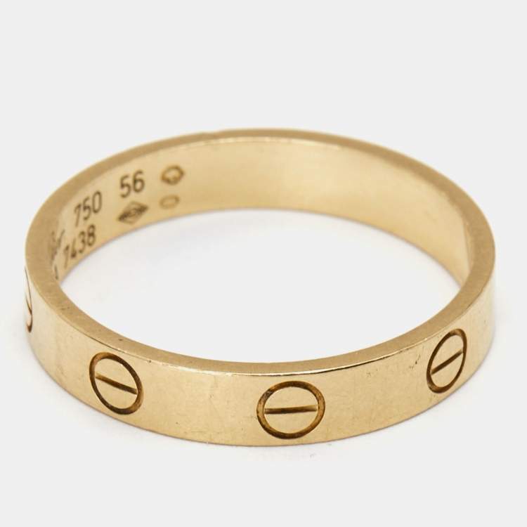 Pre Owned Cartier Love 18k Yellow Gold Wedding Band Ring Size 56