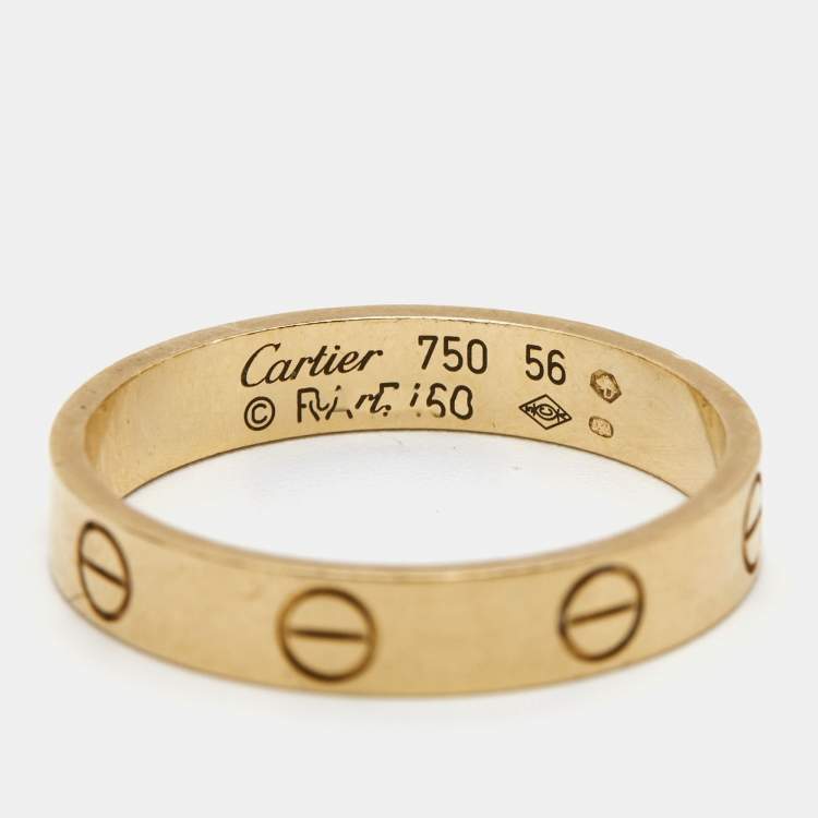 Pre Owned Cartier Love 18k Yellow Gold Wedding Band Ring Size 56