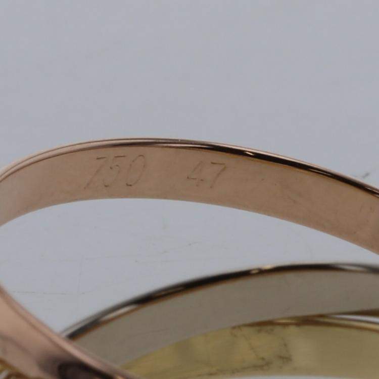 مملوكة مسبقًا Cartier Les Must de Cartier XS 18K Yellow Rose and White Gold Ring EU 47