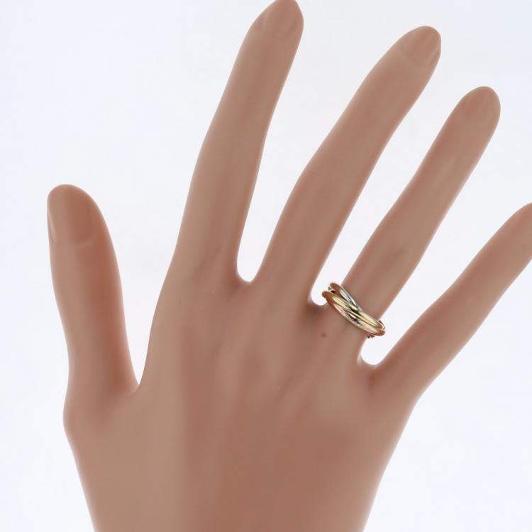 مملوكة مسبقًا Cartier Les Must de Cartier XS 18K Yellow Rose and White Gold Ring EU 47