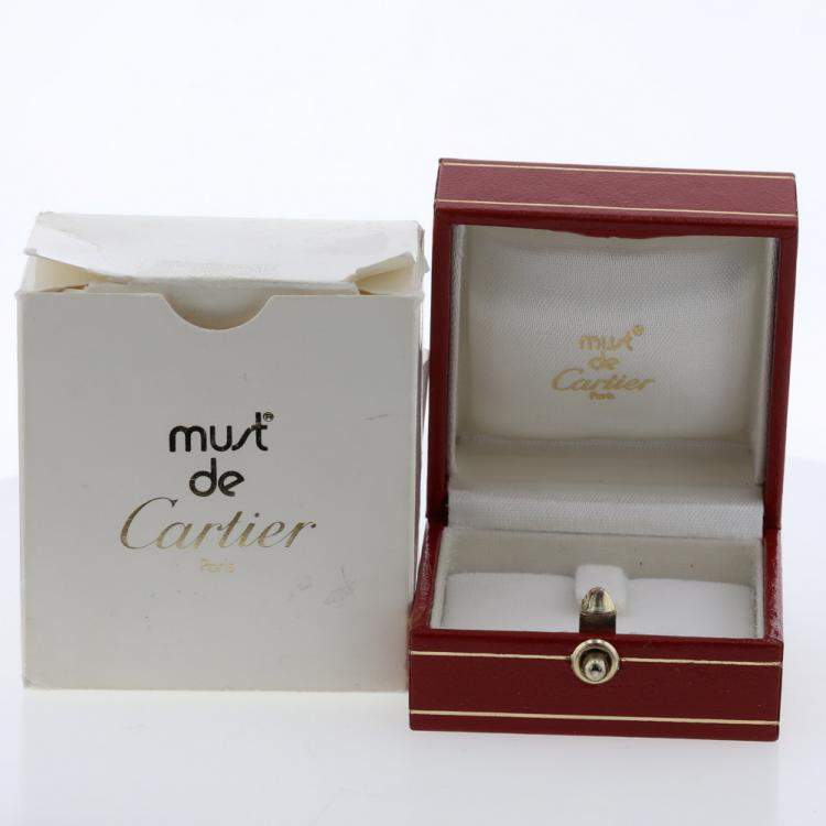 مملوكة مسبقًا Cartier Les Must de Cartier XS 18K Yellow Rose and White Gold Ring EU 47