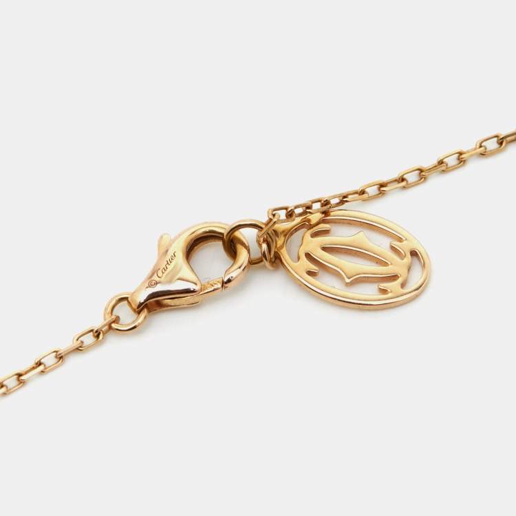 Pre Owned Cartier D'Amour Pink Sapphire 18k Rose Gold Necklace