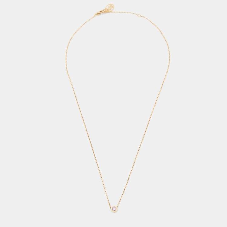 Pre Owned Cartier D'Amour Pink Sapphire 18k Rose Gold Necklace